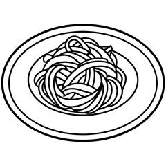 Spaghetti Bowl Line Art A Vector Approach