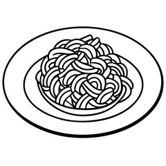 Spaghetti Bowl Line Art A Vector Approach