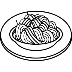 Spaghetti Bowl Line Art A Vector Approach
