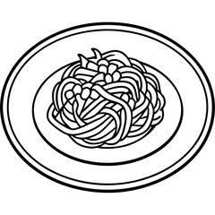 Spaghetti Bowl Line Art A Vector Approach