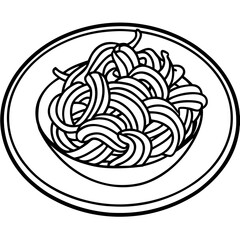 Spaghetti Bowl Line Art A Vector Approach