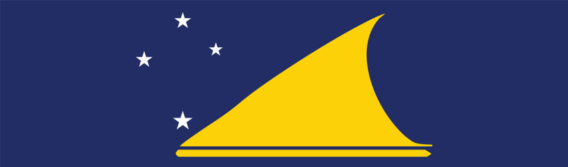 Flag of Tokelau. Tokelau flag long banner digital vector illustration