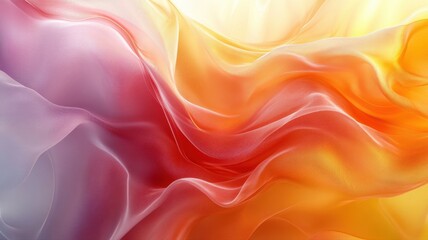 Fototapeta premium Colorful Flowing Silk Fabrics with Soft Waves and Light Effects