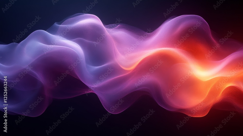 Aufkleber Abstract colorful wave pattern in gradient neon lights, digital art and futuristic design concept