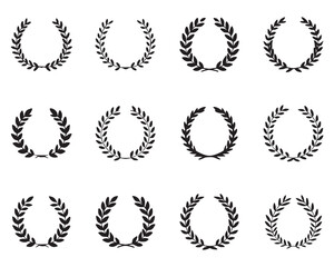 02 Design a versatile branding package using this set of 20 different black laurel and ribbon combinations.eps