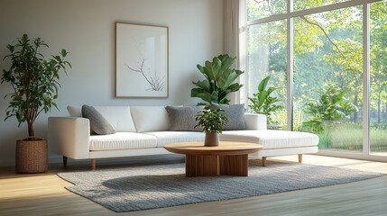 Fototapeta premium Sunny Living Room Interior Design