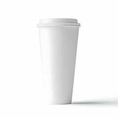 White disposable coffee cup, isolated on white background, for mockup design