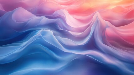 Obraz premium Soft Colorful Waves in Abstract Digital Art Landscape Design