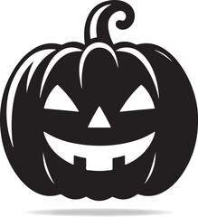 Pumpkin Vector Icon Silhouette for Halloween and Autumn Themes