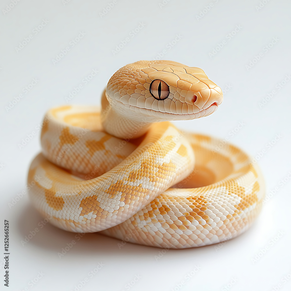 Poster beautiful, coiled snake with striking pattern and smooth scales, showcasing its unique coloration an