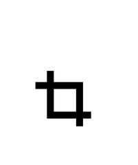 Obraz premium Black minimalist crop icon. Image cropping symbol suitable for UI/UX, photo editing apps, graphic design and creative software.