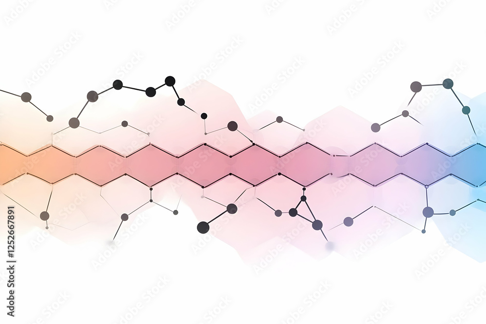 Poster abstract background hexagon network