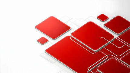 Red Abstract 3D Square Background