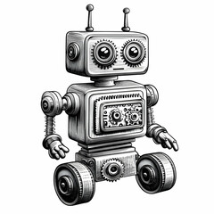 Fototapeta premium Vintage Robot Illustration