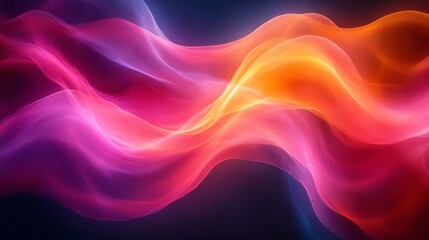Fototapeta premium Abstract colorful waves with pink and orange hues, artistic background. Modern art and design concept