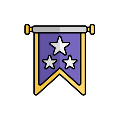 Banner Icon With Lineal Color Design Style