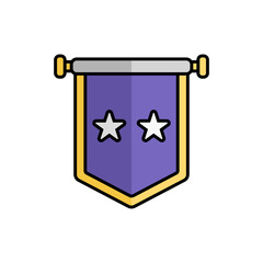 Banner Icon With Lineal Color Design Style