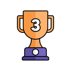 Bronze Trophy Icon With Lineal Color Design Style