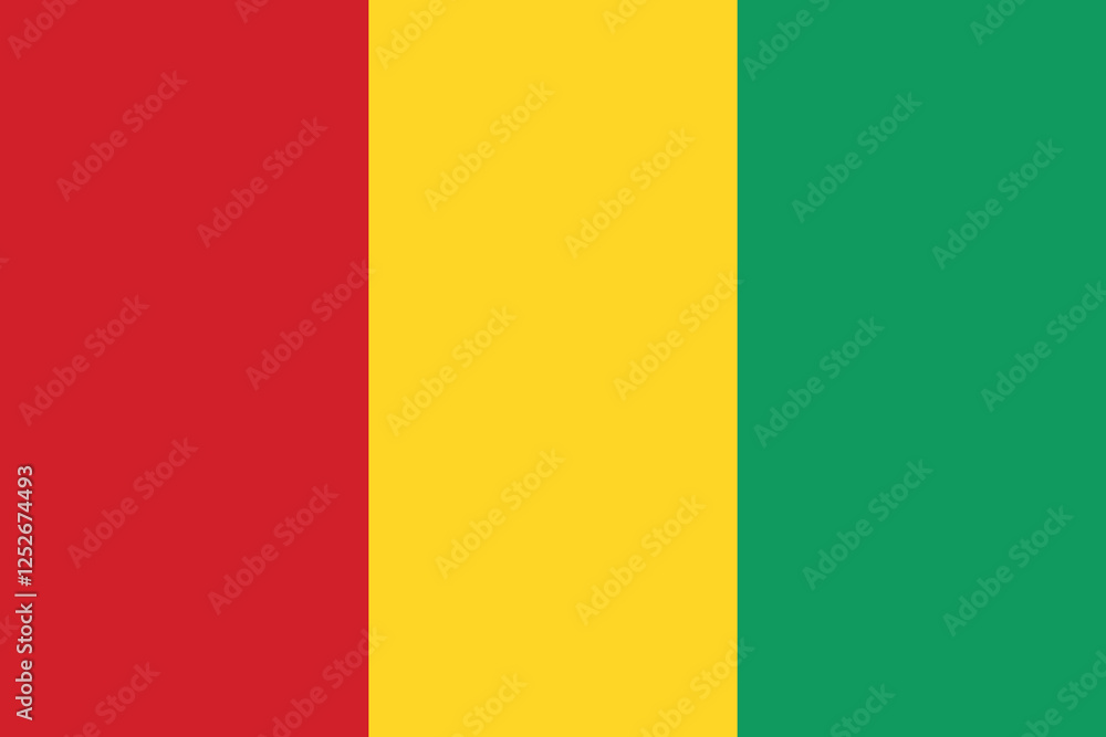 Poster flag of guinea. flag icon. standard color. standard size. a rectangular flag. digital illustration. 