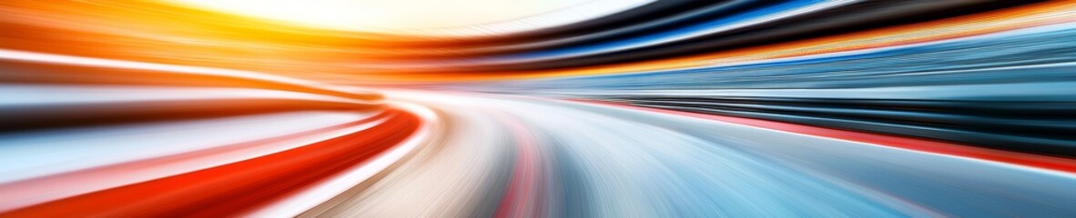 A blurred background of an outdoor stadium at sunset with motion blur