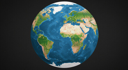 Fototapeta premium Earth’s Continents in Beautiful Watercolor Art