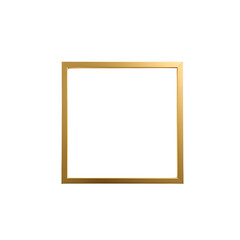 Obraz premium Square gold frame with a minimalist design, ideal for modern decor and displaying art or photos. Isolated on transparent background, png