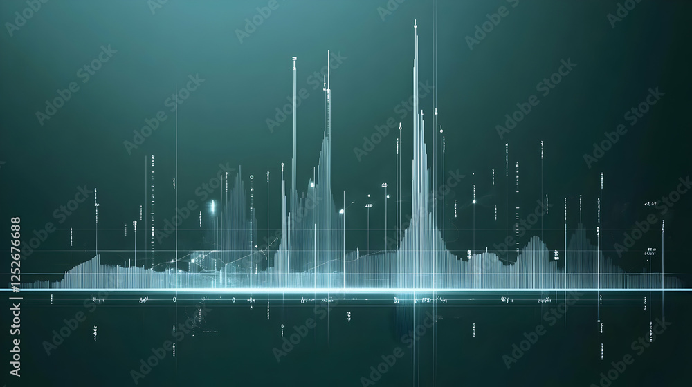 Aufkleber abstract teal data visualization background
