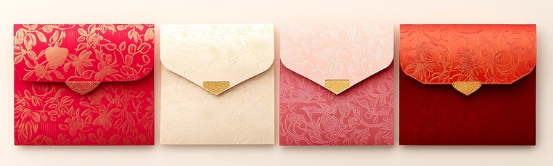  a red envelopes with a white envelope
