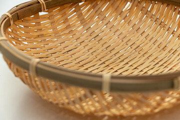 竹ザルにクローズアップ