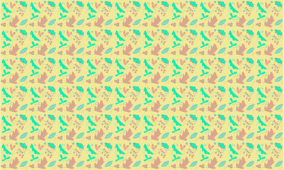 Seamless Autumn Floral Pattern with Leaves and Berries, Warm Pastel Vector Background