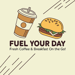 Coffee To-Go & Fast Breakfast Poster