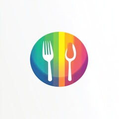 Colorful Fork and Spoon Restaurant Logo