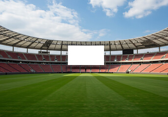 Empty Modern Stadium with Large Blank Screen:  Ready for the Big Game or Event