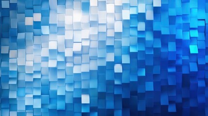 Abstract Blue Cube Mosaic: A Digital Art Piece