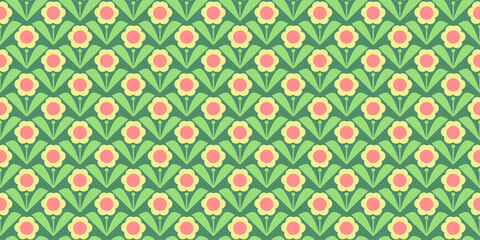 Retro Floral Pattern: A Delightful Vintage Flower Design. Perfect for wallpaper, wrapping paper and fabric