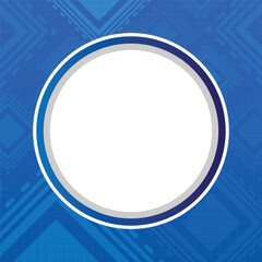 A blue and white circle with a blue border. The circle is white and has no design. The blue border is thick and bold
