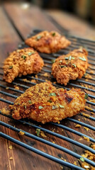 Crispy Fried Chicken Tenders,  Closeup Food Photo