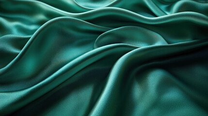Obraz premium Teal silk fabric draped background for luxury or fashion designs