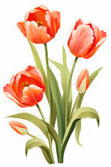 Fototapeta premium Digital tulip flower pattern abstract graphic poster background