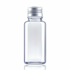 Clear glass bottle, studio shot, white background, product mockup