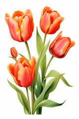 Obraz premium Digital tulip flower pattern abstract graphic poster background