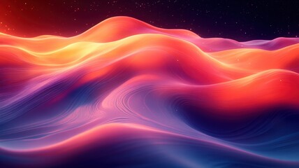 Obraz premium Stunning Abstract Landscape with Waves of Colorful Light and Texture