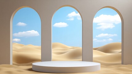Desert scene arched display platform