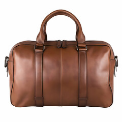Brown leather duffel bag, travel accessory