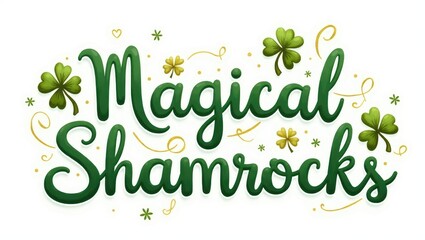 Fototapeta premium Magical Shamrocks Festive St Patrick s Day Design with Green Clover Leaves