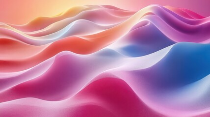 Obraz premium Abstract Colorful Waves in Soft Pastel Shades of Pink and Blue