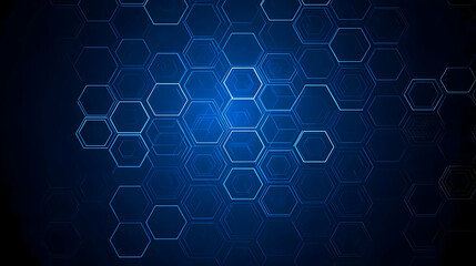 Obraz premium Abstract Hexagon Network Blue Background Illustration