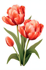 Fototapeta premium Digital tulip flower pattern abstract graphic poster background