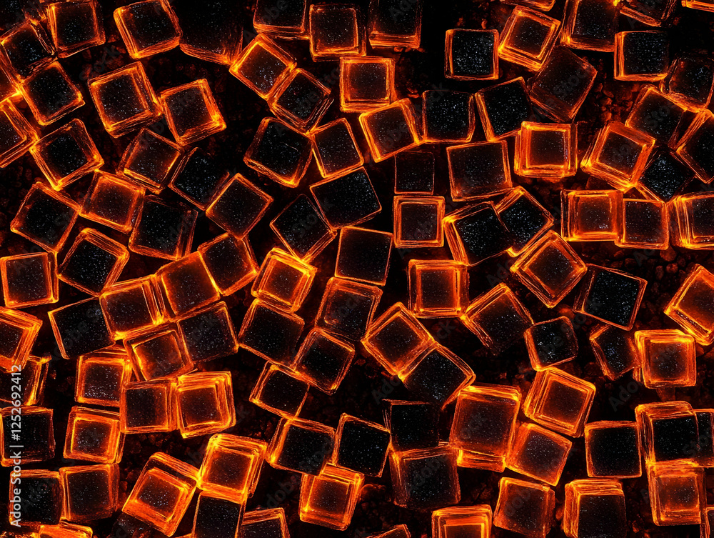 Aufkleber glowing cube abstract 3d background