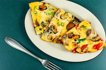 Yummy fried egg omelette.